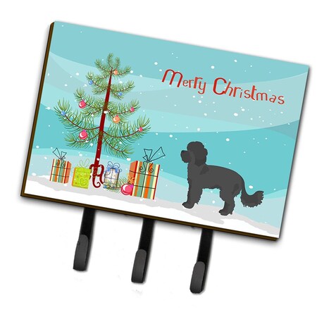 Carolines Treasures Black Maltipoo Christmas Tree Leash or Key Holder CK3855TH68